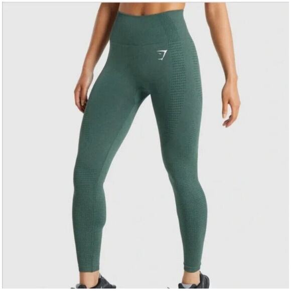 Gymshark Pants - Gymshark Womens Leggings Size XS Base Green Marl Vital Seamless 2.0 Workout Gym
